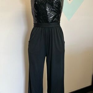 Sequin jumpsuit with pockets